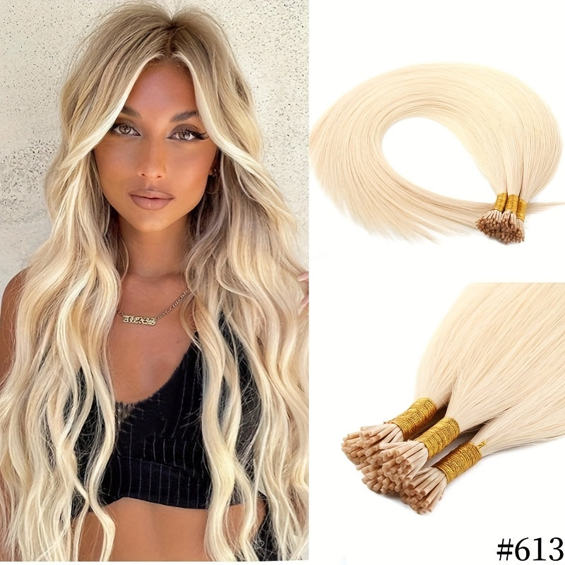 #613 Honey Blonde I Tip Human Hair Extensions Straight Natural Black I Tip Hair Extensions High-Quality Easy To Wear For Daily Styling Or Music Festival Part Exclusive Look